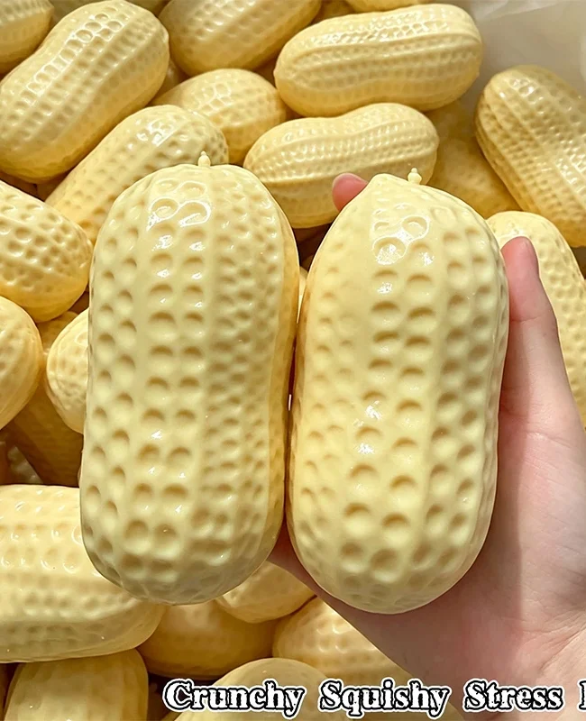 Crunchy Squishy Peanut Fidget Toy Homemade Soft Peanut Squeeze Stress Ball Anti Stress Release Hand Relax Toy Gift for Adult