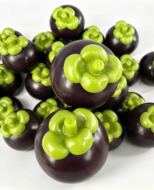 Homemade Mangosteen Crunchy Squishy Stress Ball Soft Mangosteen Squeeze Sensory Fidget Toy Adult Anti-Stress Toy Festival Gift